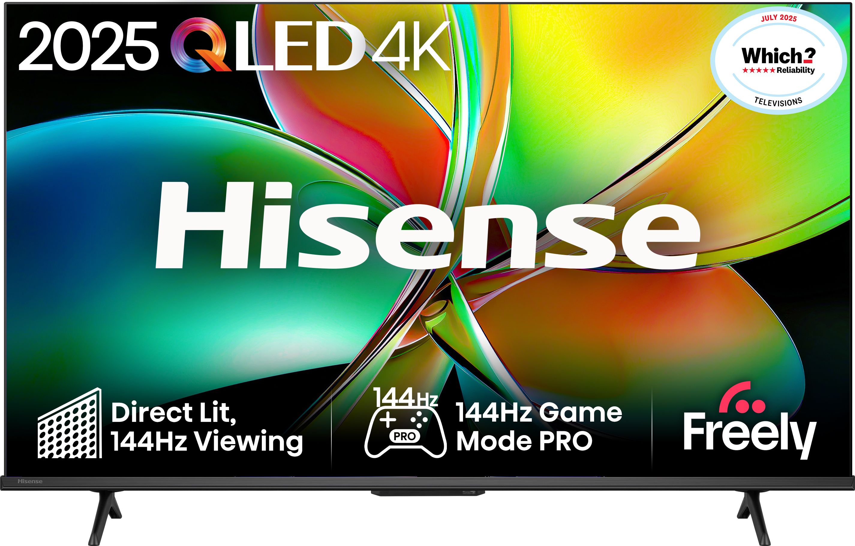 Hisense 50" QLED TV - 4K Ultra HD, 144Hz, Smart TV, Black